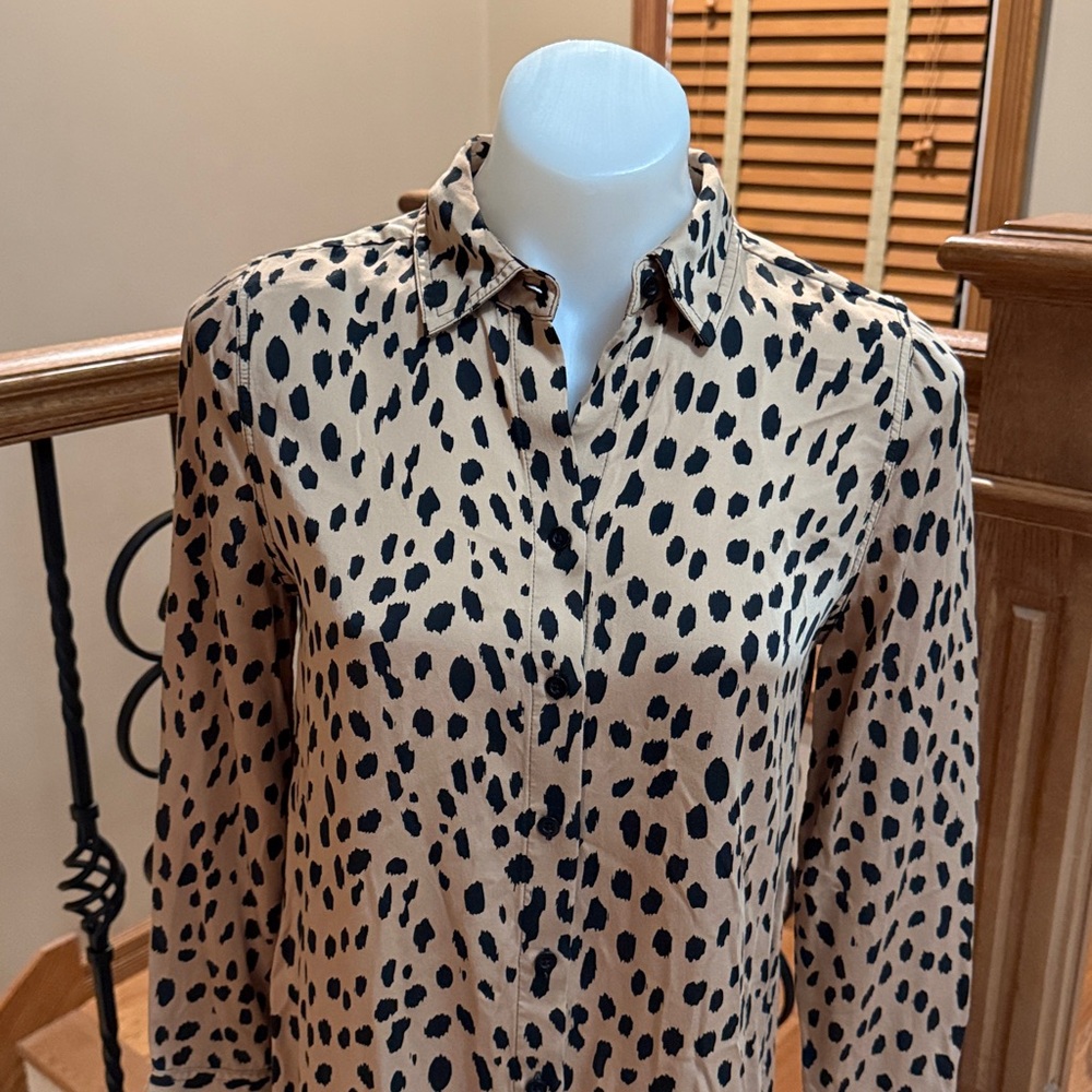 Chico’s leopard print button down bliuse - image 2